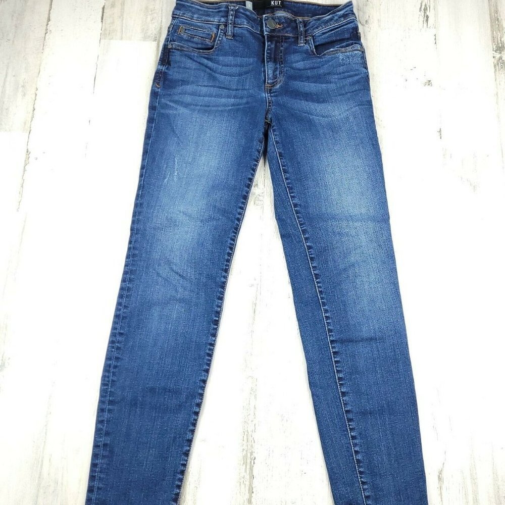 Kut From The Kloth Diana Skinny Jeans Size 2 Blue Stretch Denim Mid Rise Women